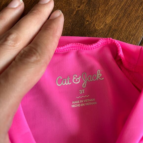 Carter's Girls Swimsuit 3T Pink Long Sleeve Rash Guard Bikini NEW - Picture 4 of 5